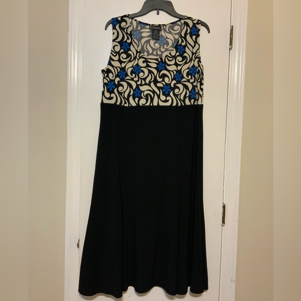 NWOT K Studio Collection Formal Black Blue & Ivory Dress Women’s